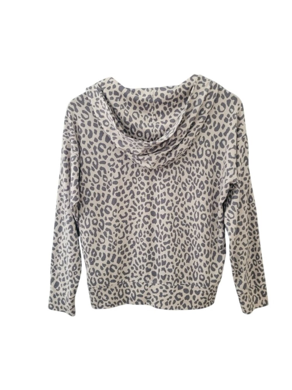 Jenni Intimates Leopard Print Knit Hoodie Womens Size XS Lightweight Soft Cozy - Picture 2 of 8